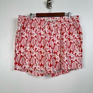 Caribbean Swimwear Men's Hawaiian Floral Swim Trunks Size Xlarge